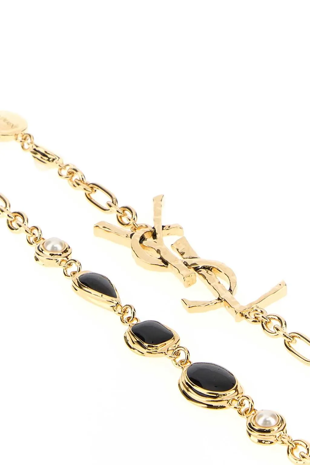 Saint Laurent Cassandre Logo Plaque Necklace