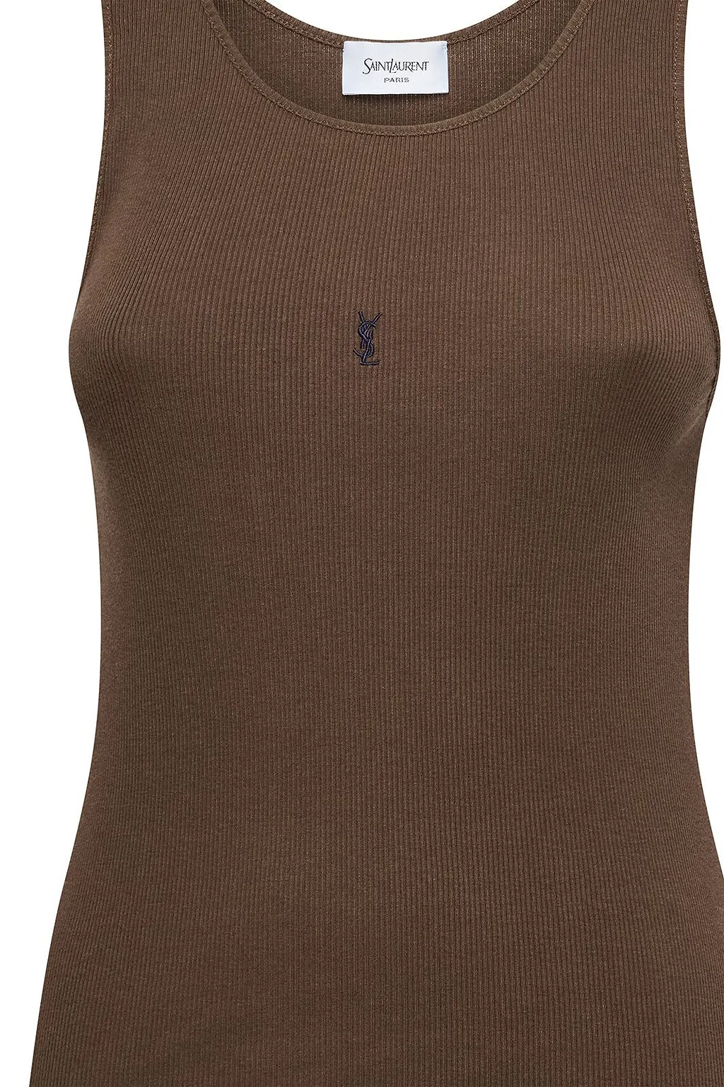 Saint Laurent Ribbed Logo Knitted Top