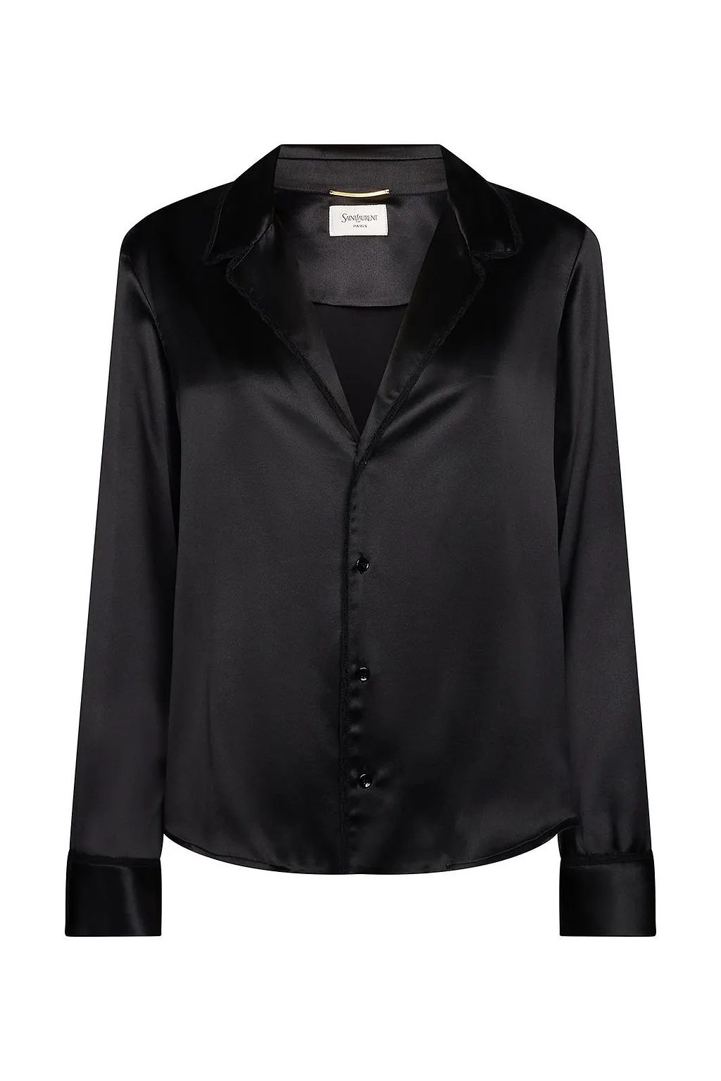 Saint Laurent Satin Button-Up Blouse