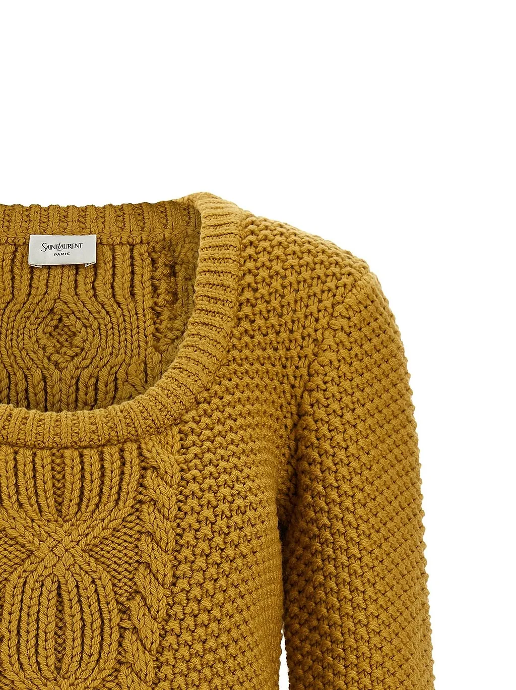 Saint Laurent Scoop-Neck Cable-Knit Jumper