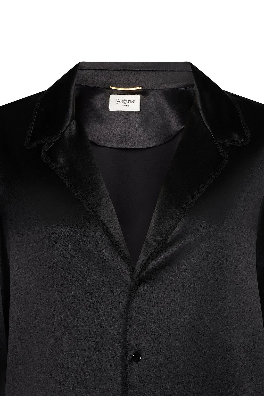 Saint Laurent Satin Button-Up Blouse