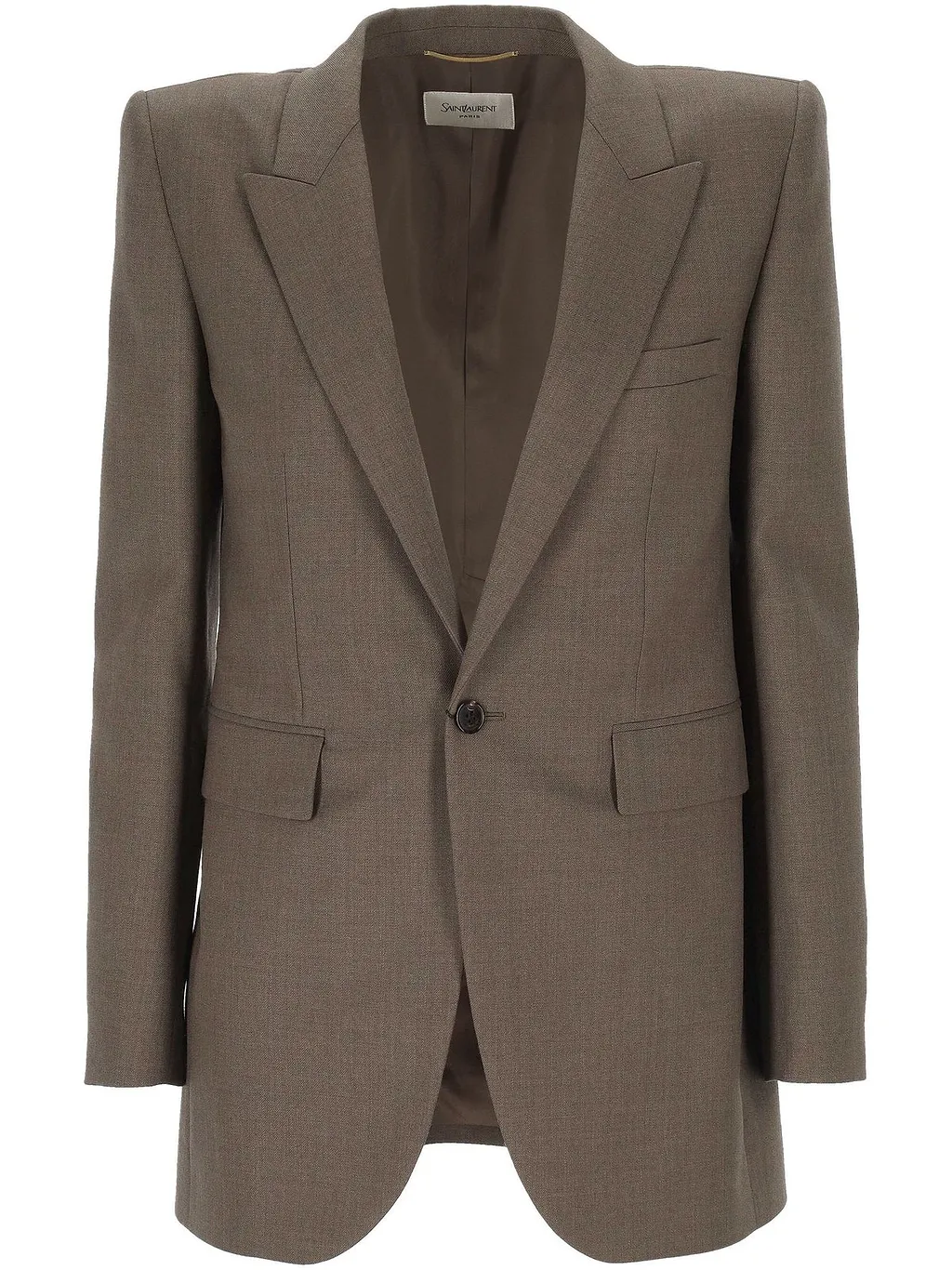 Saint Laurent Single-Breasted Long Jacket