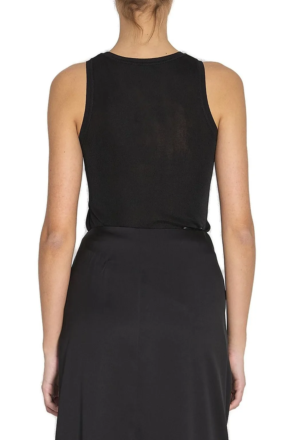 Saint Laurent Sleeveless Ribbed Knit Tank Top