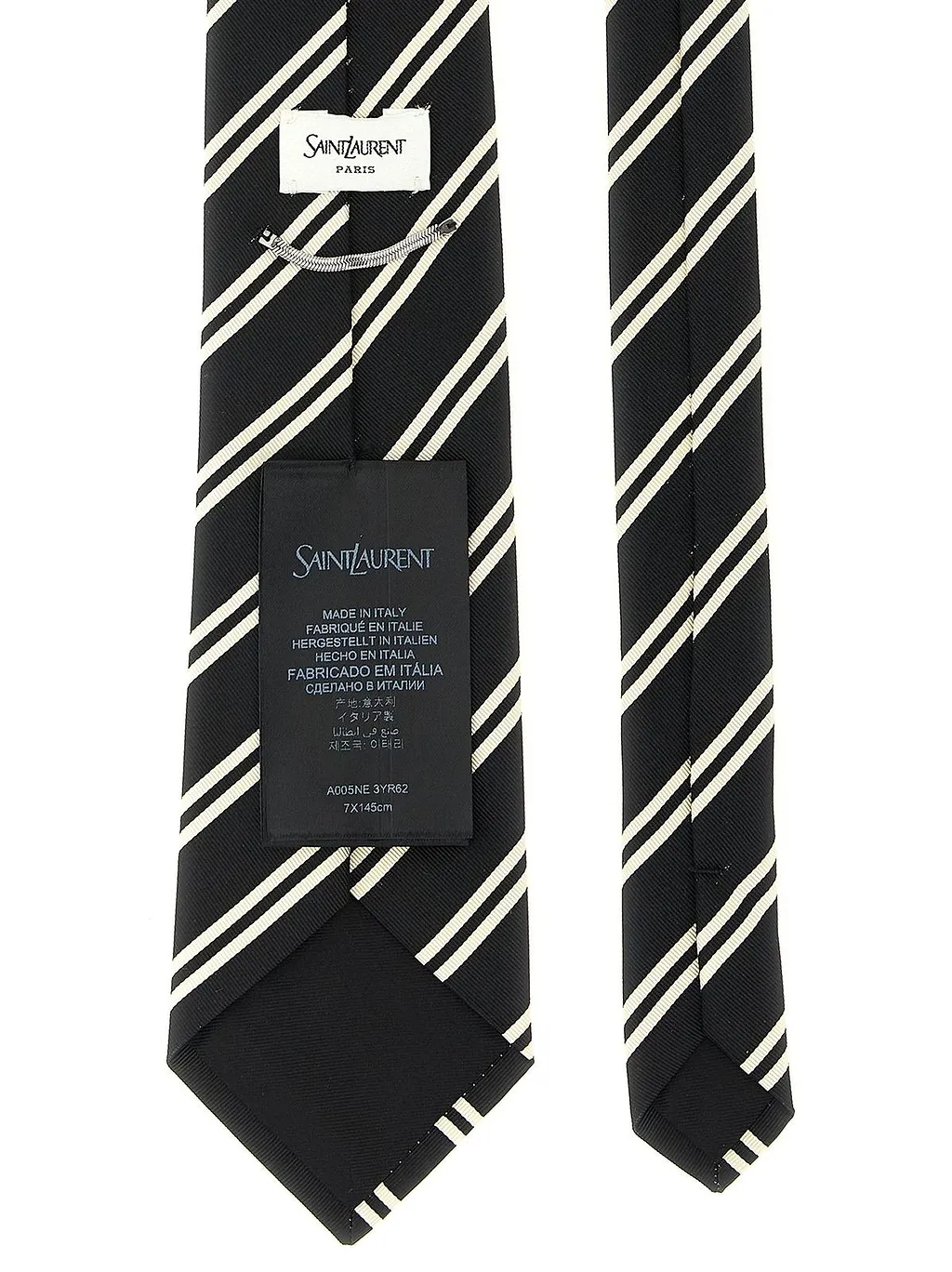 Saint Laurent Striped Jacquard Tie