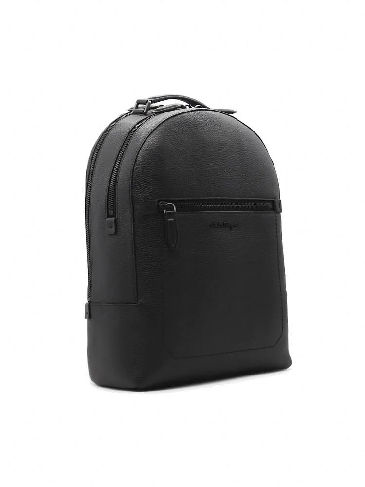 Ferragamo Logo Embroidered Zipped Backpack