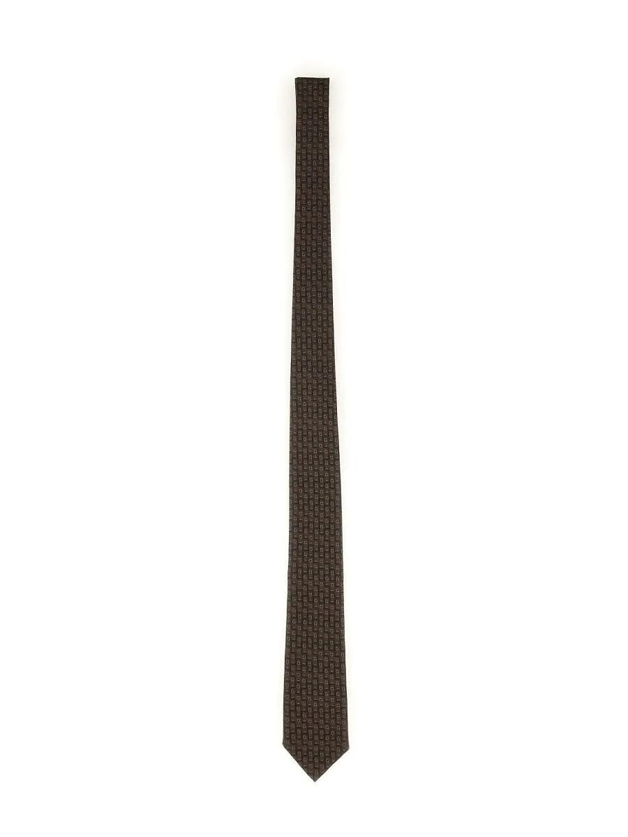 Ferragamo Gancini Embroidered Tie