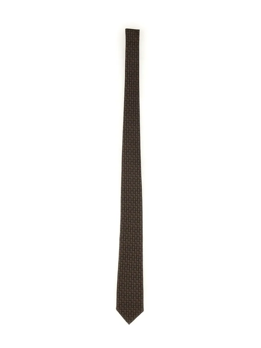 Ferragamo Gancini Embroidered Tie