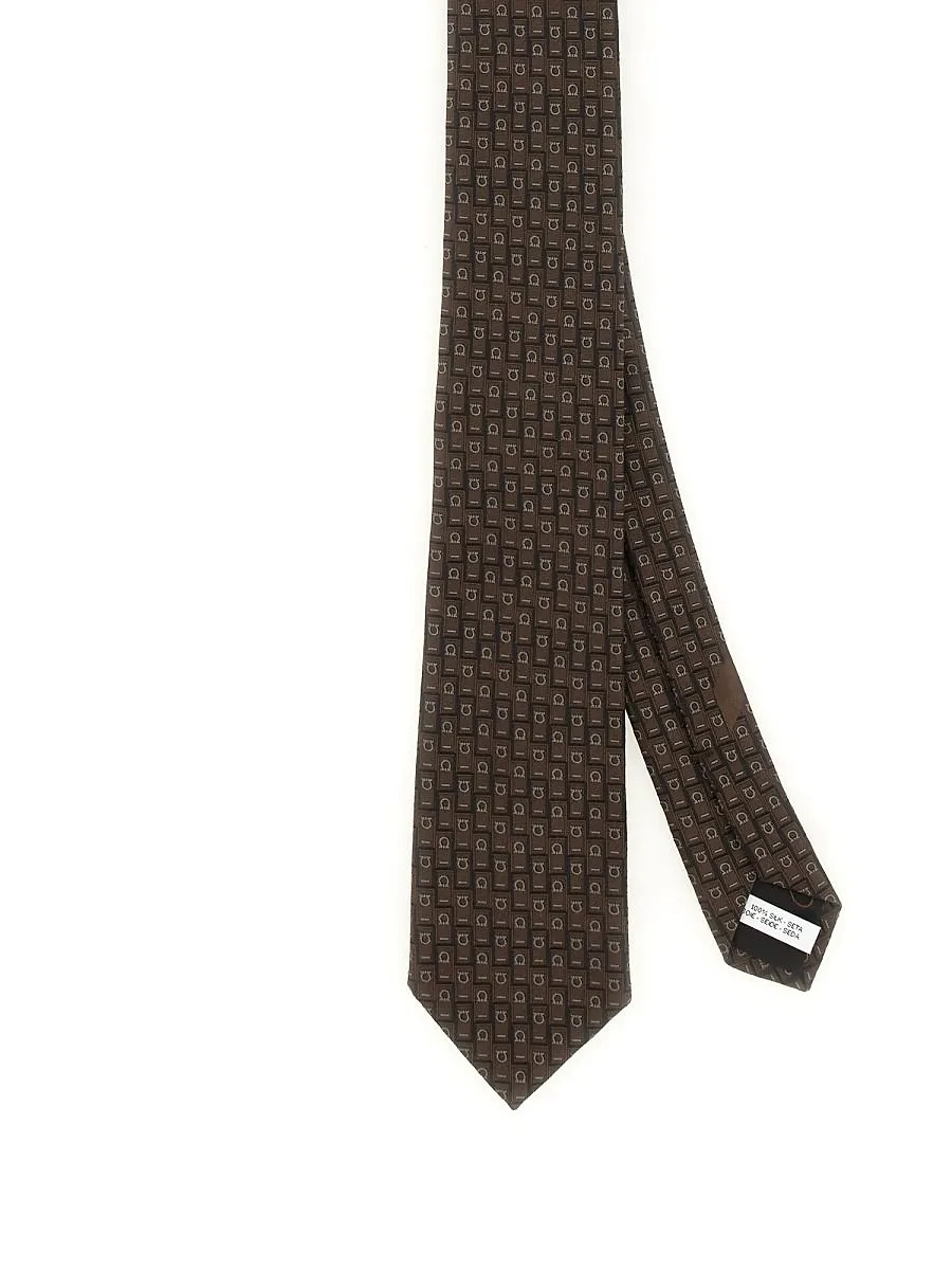 Ferragamo Gancini Embroidered Tie