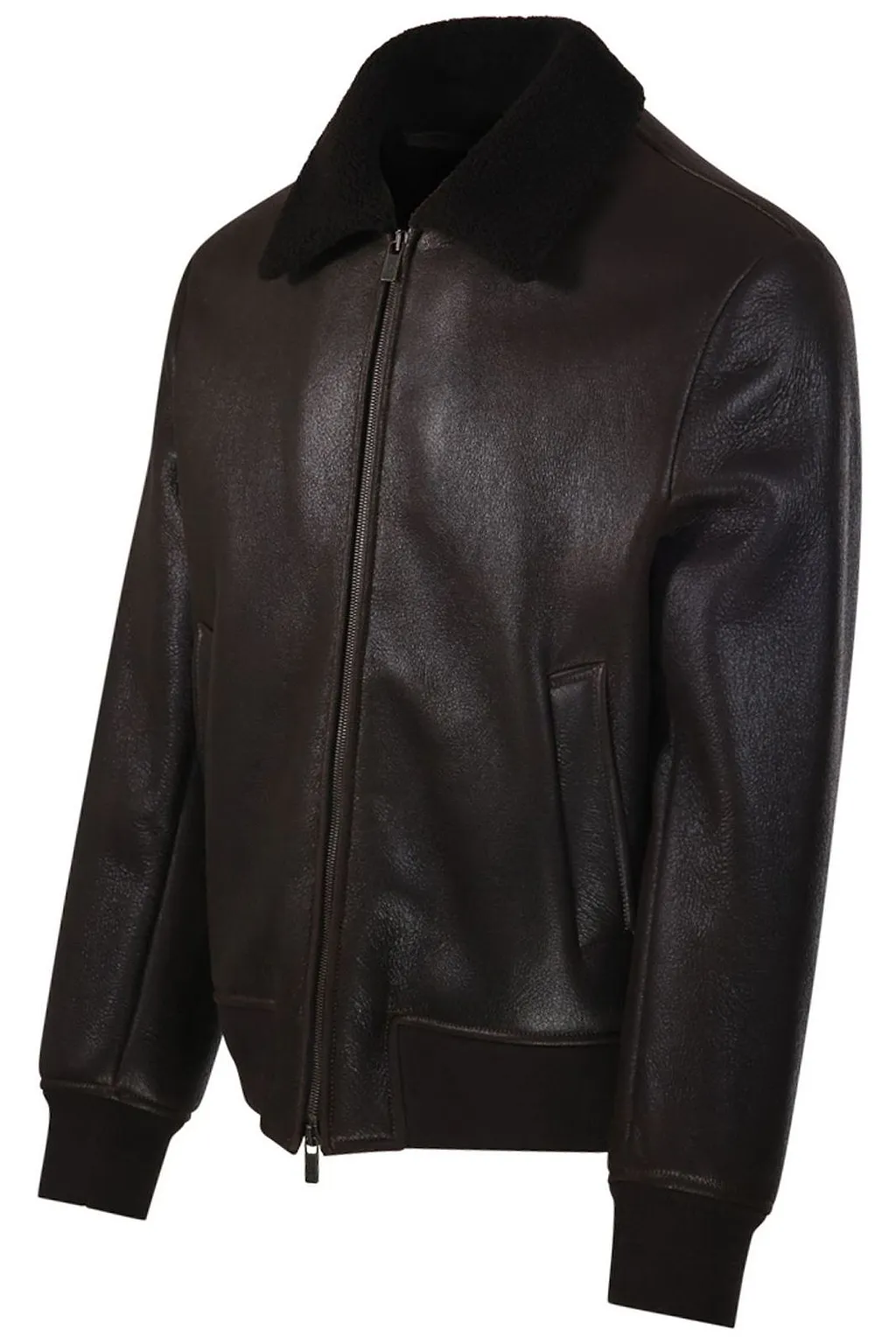 Shearling Collar Bomber Jacket