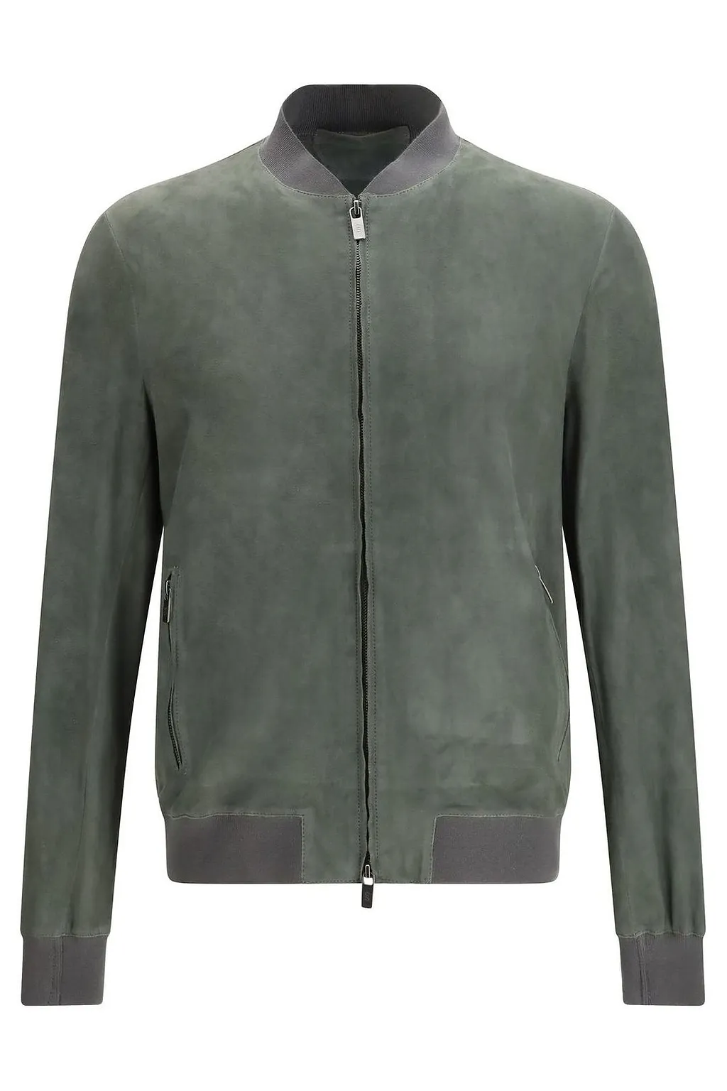 Ribbed Collar Bomber Jacket