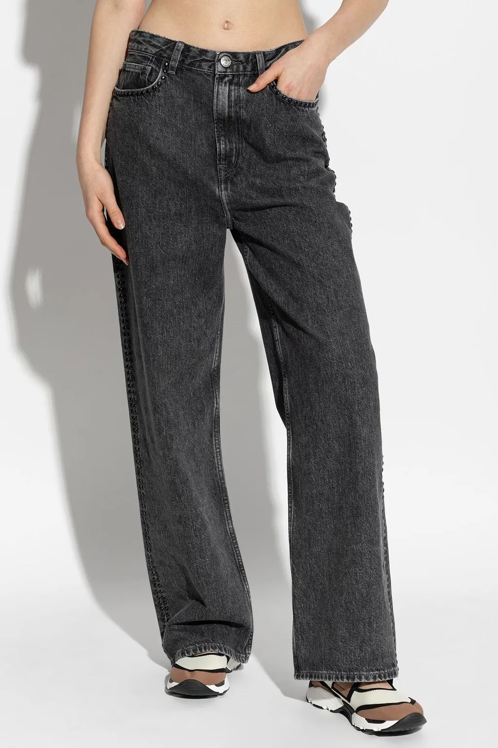 SamsØE SamsØE Sashelly Studded Wide-Leg Jeans