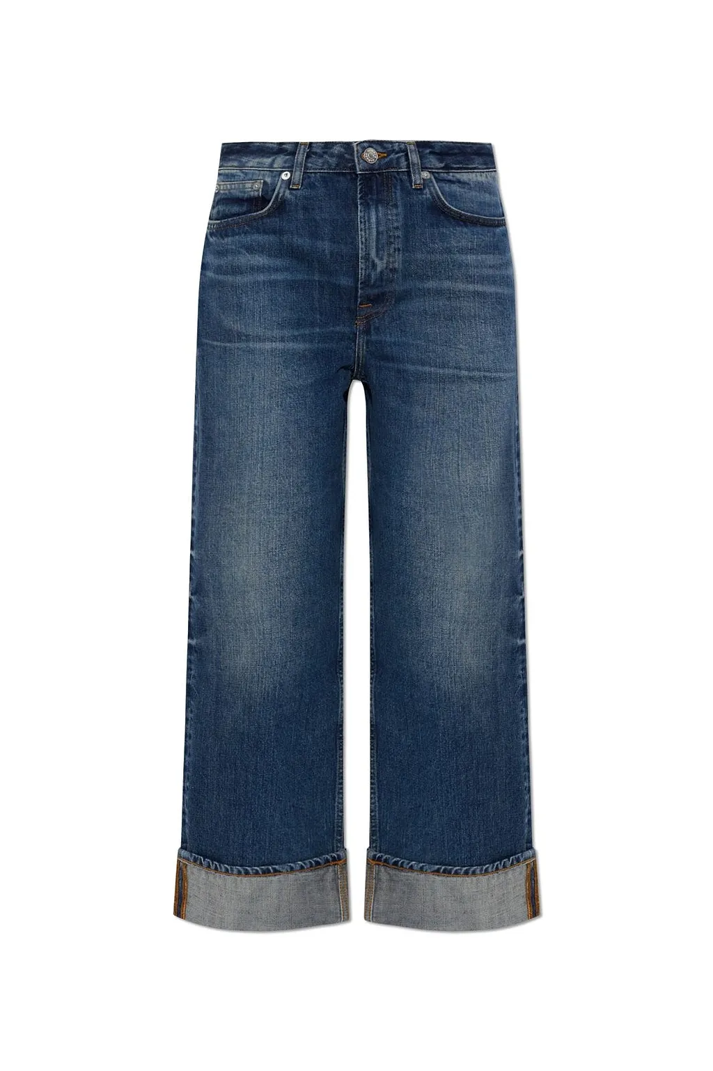 Sashelly Wide-Leg Cuffed Jeans