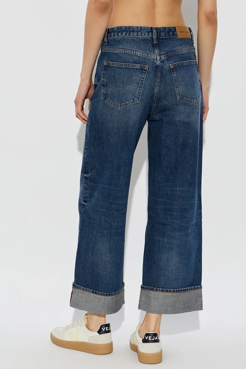 Sashelly Wide-Leg Cuffed Jeans