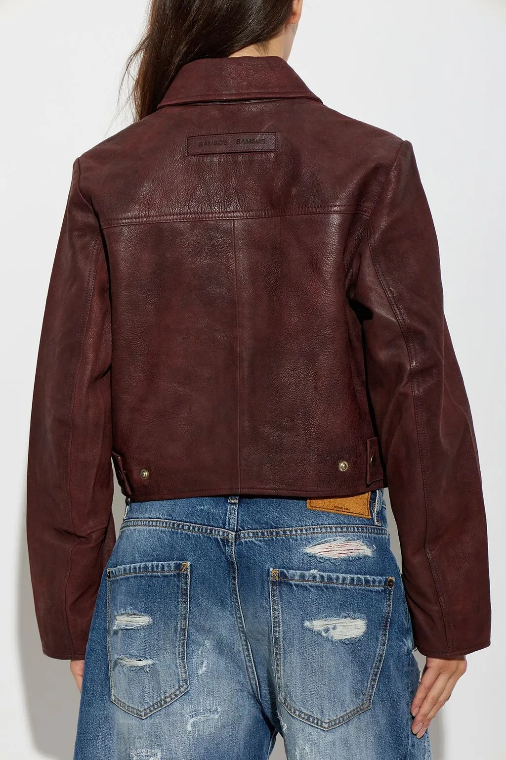 Sashiva Cropped Leather Jacket