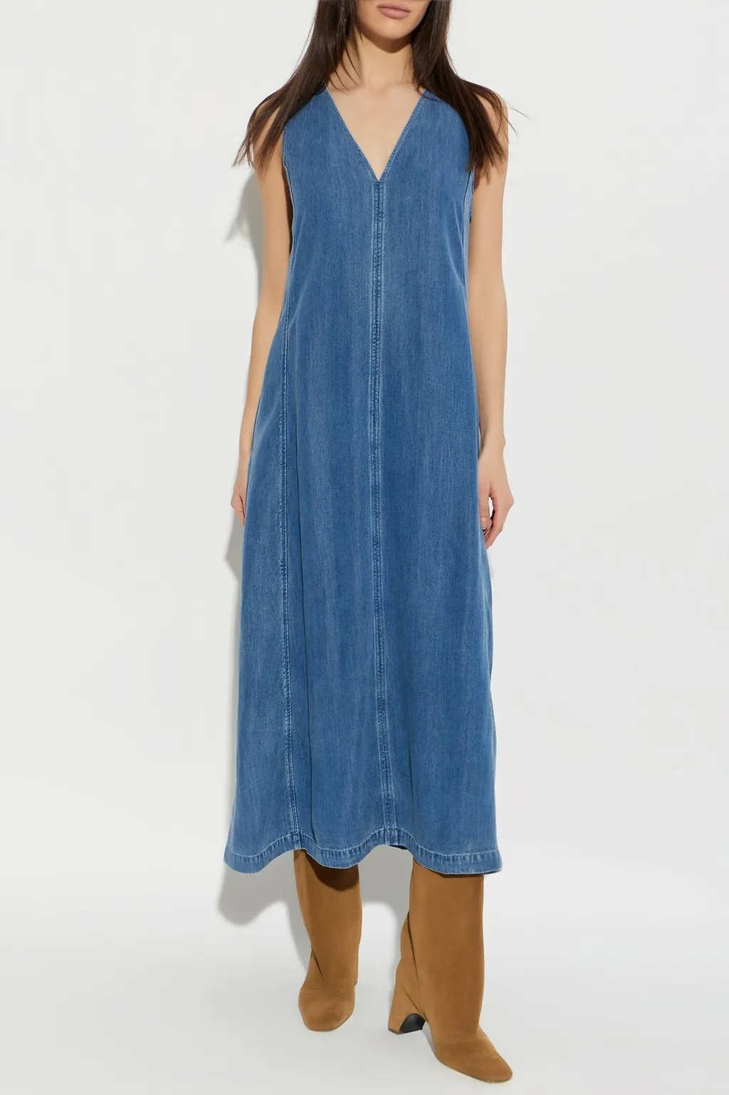 Saskylar V-Neck Denim Dress