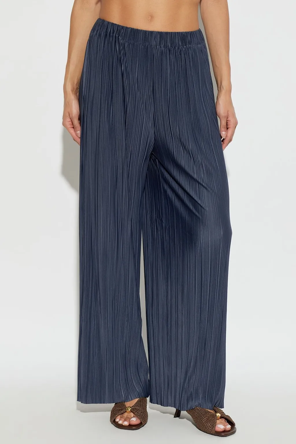 Uma Plissé Wide-Leg Pants