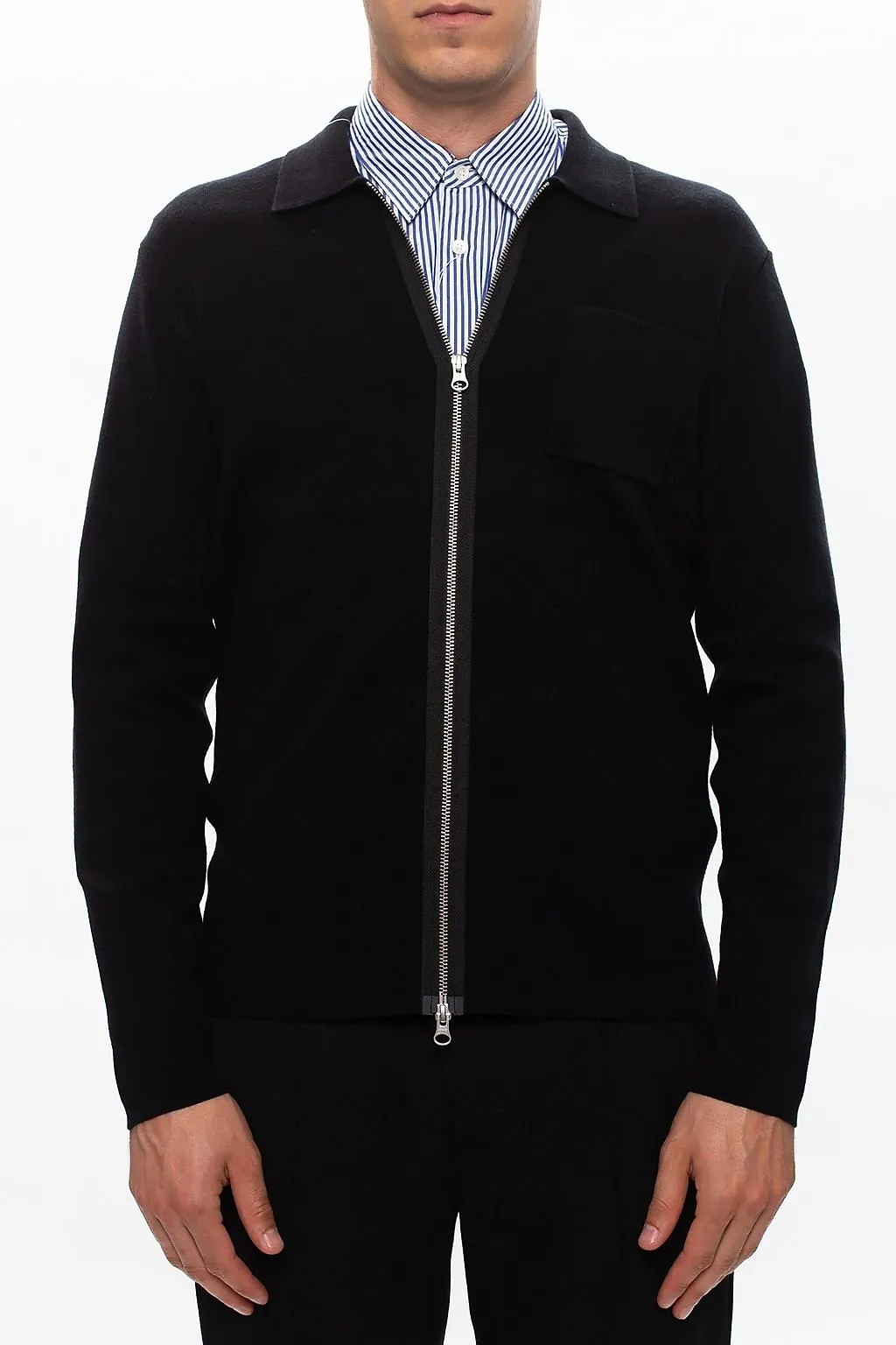 SamsØE SamsØE Zip-Up Chest-Pocket Cardigan