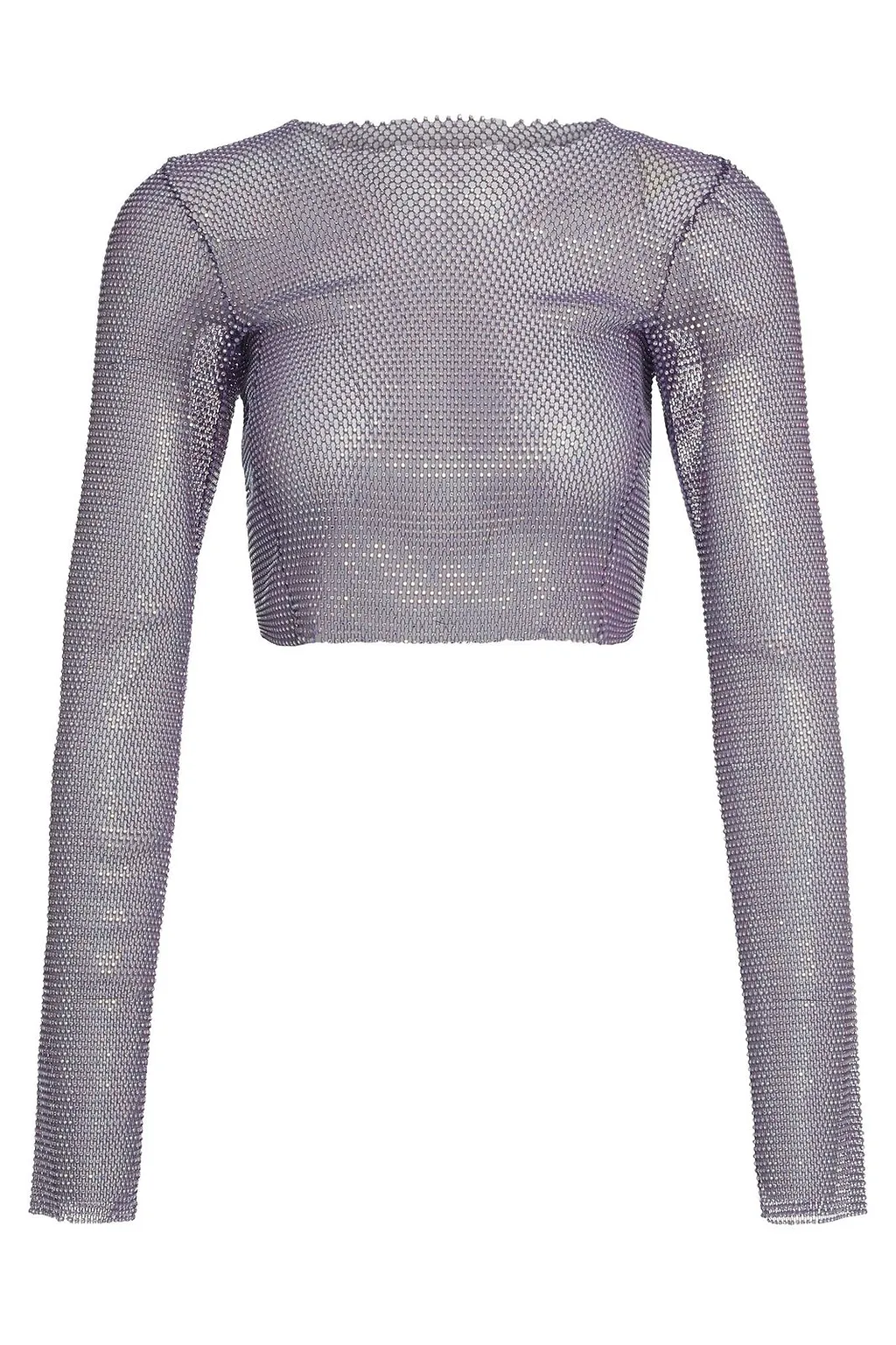 Santa Brands Rhinestone Mesh Crop Top