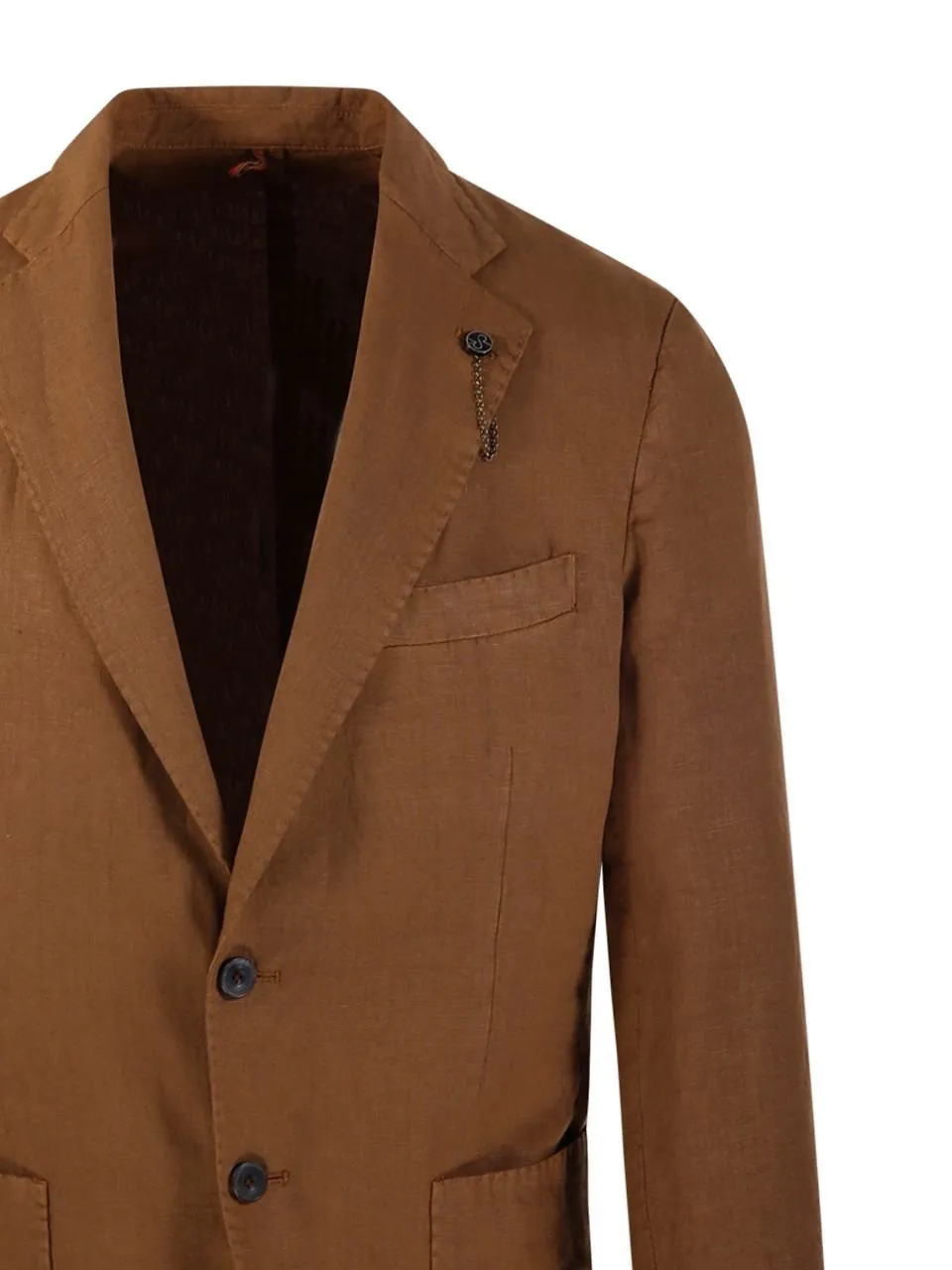 Santaniello Single-Breasted Linen Blazer
