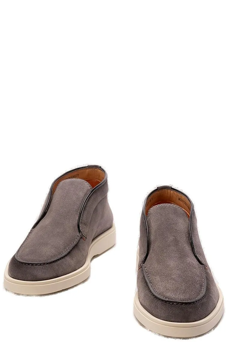 Santoni Desert Round Toe Slip-On Boots