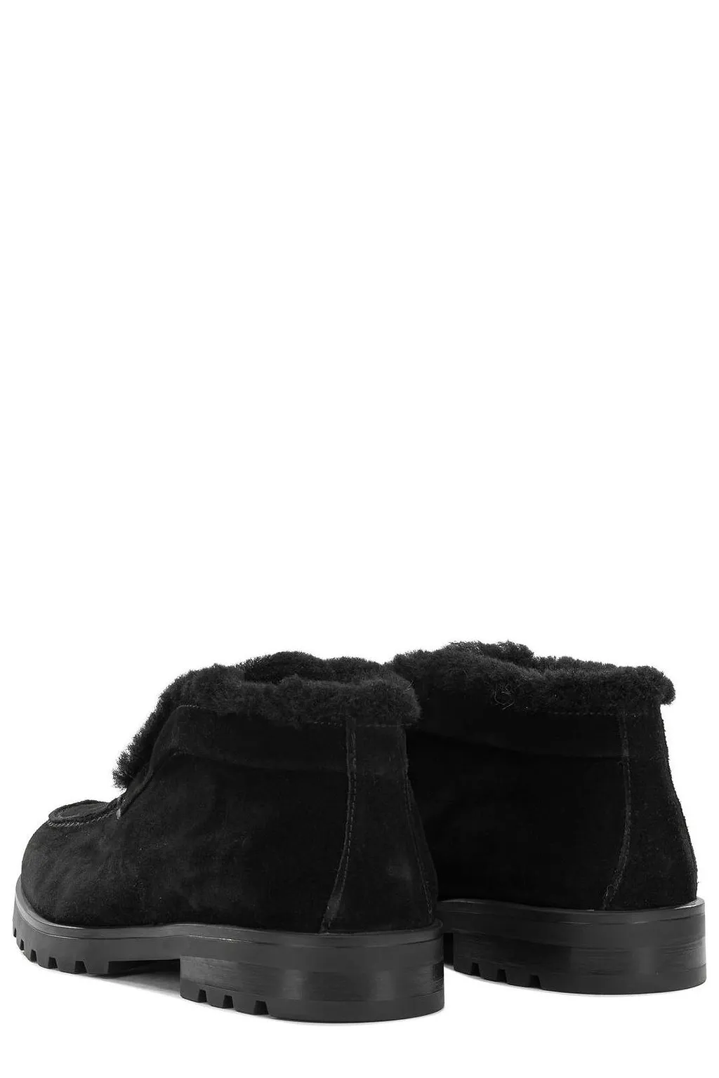 Santoni Desert Shearling-Trim Boots