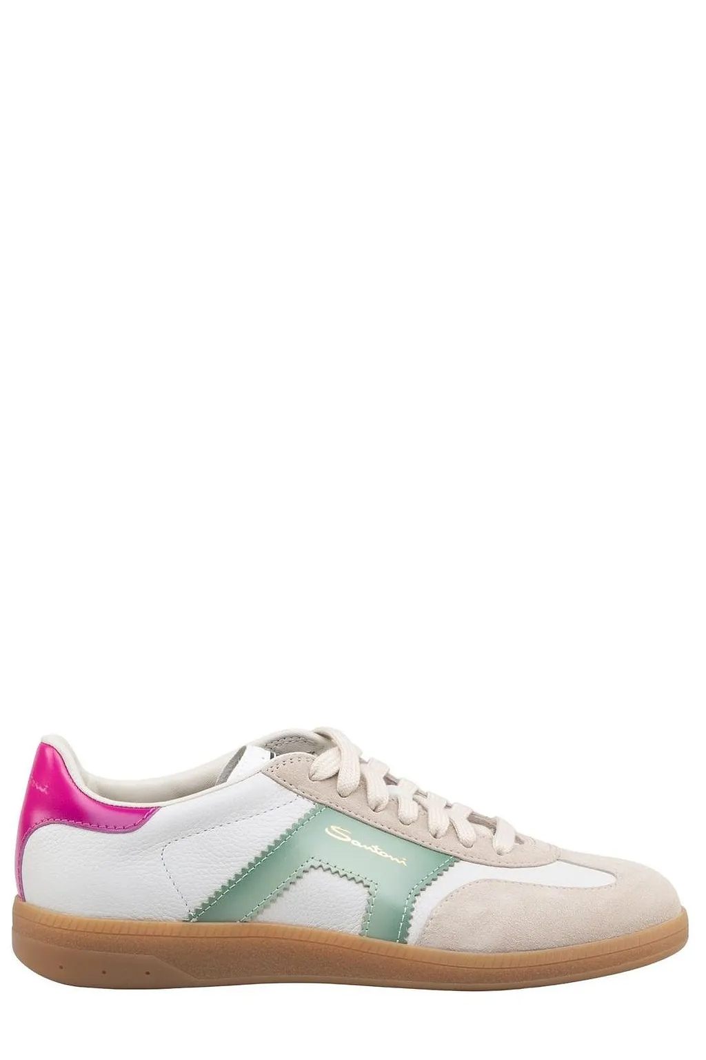 Santoni Logo Printed Lace-Up Sneakers