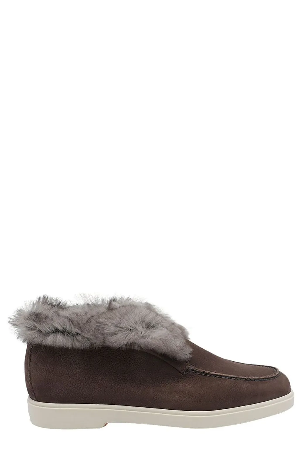 Santoni Shearling-Trim Desert Boots