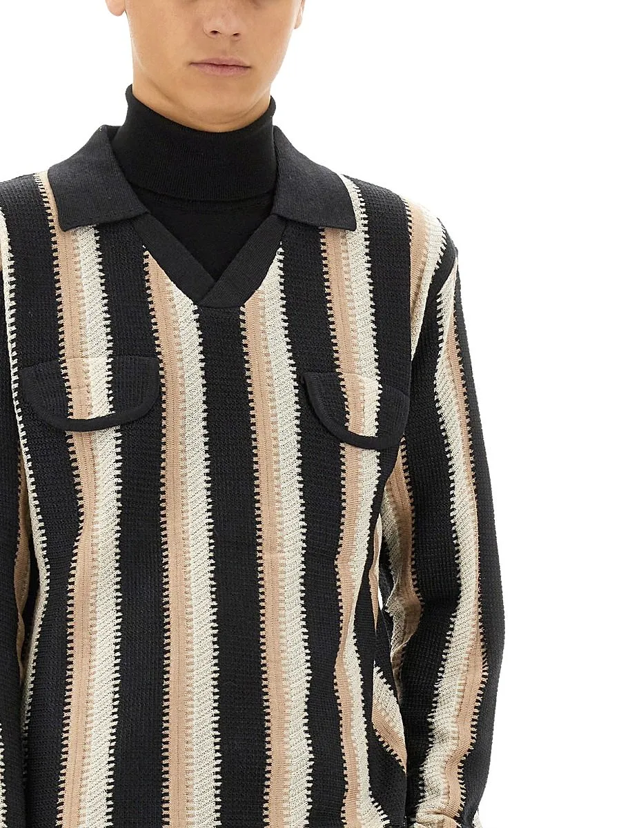 Sasquatchfabrix Striped Game Knit Sweater