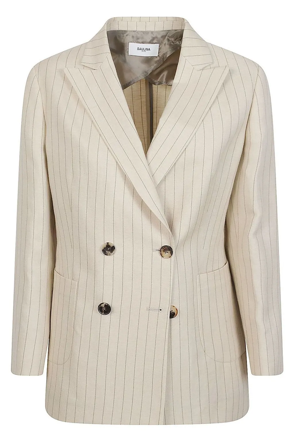 Saulina Assunta Pinstriped Double-Breasted Blazer