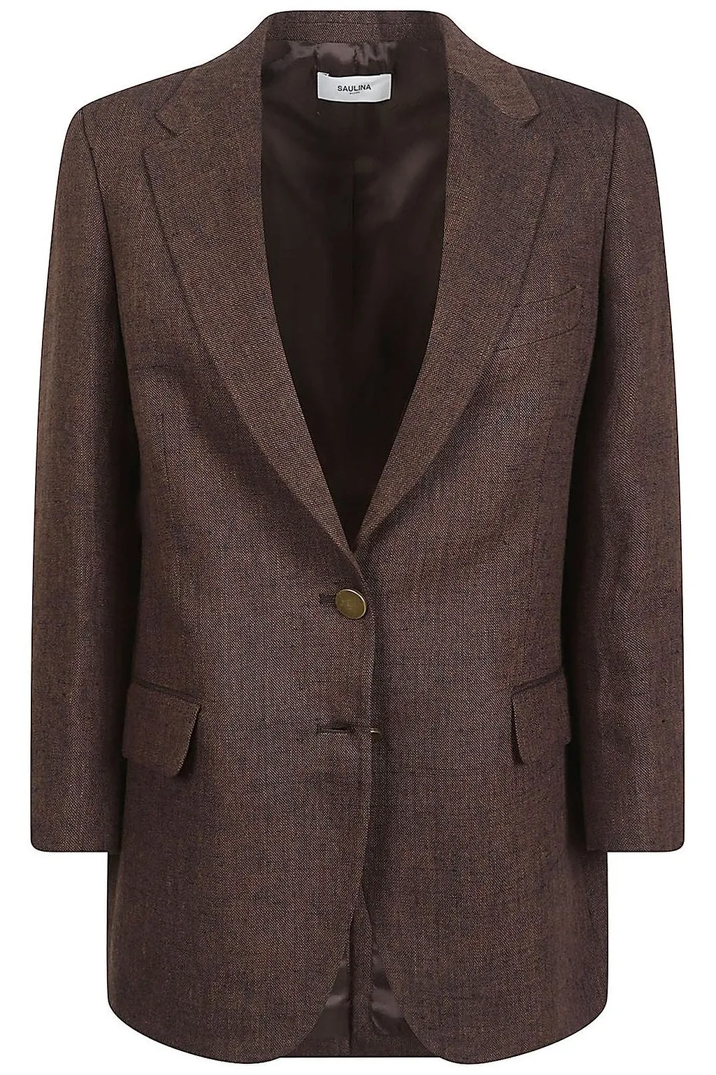 Saulina Single-Breasted Linen Blazer