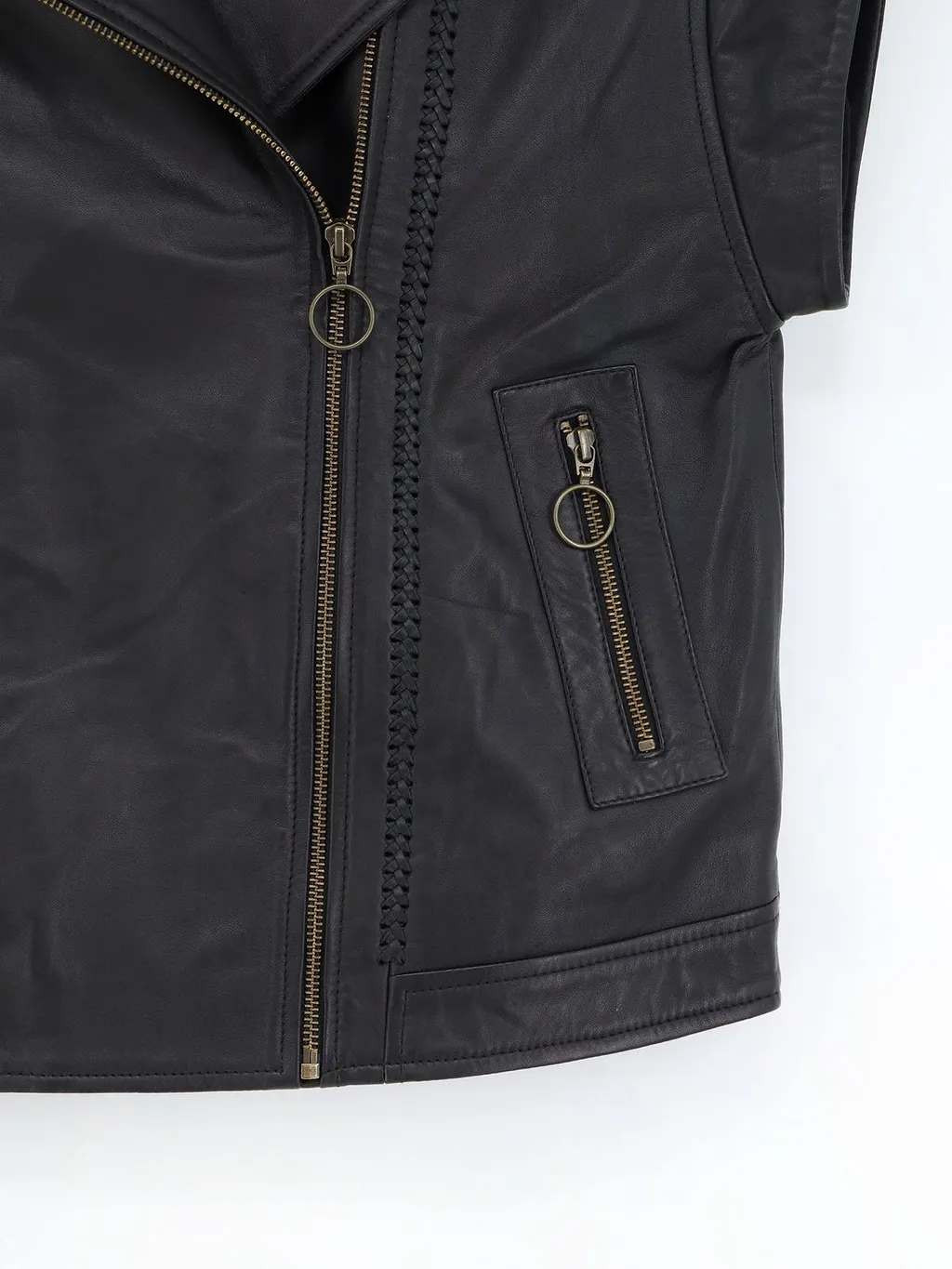 Scarlett Poppies Sleeveless Braided Zip Jacket