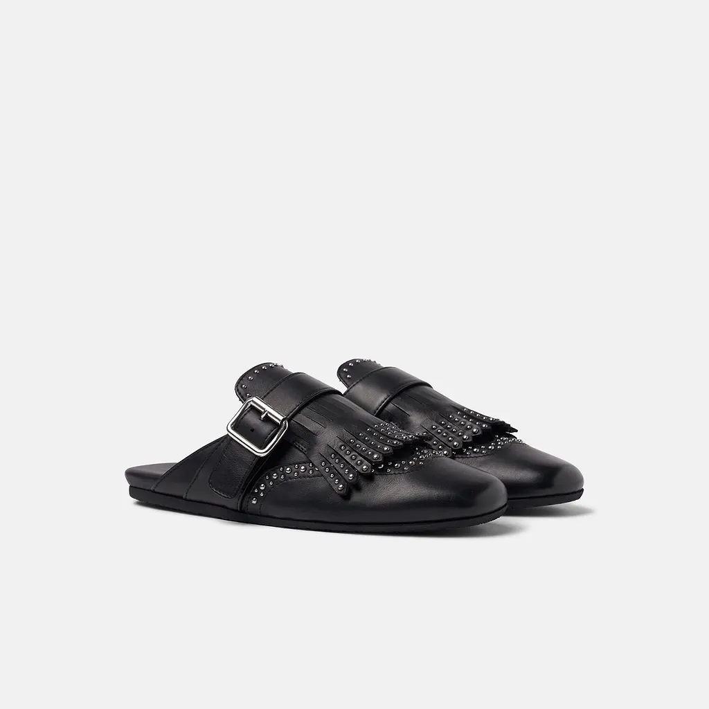 Gaia Studded Mule Flat Shoes