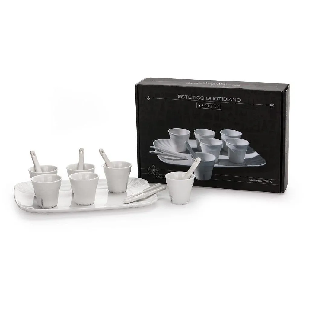 Seletti Coffee Set Of 6 Cups + 1 Tray