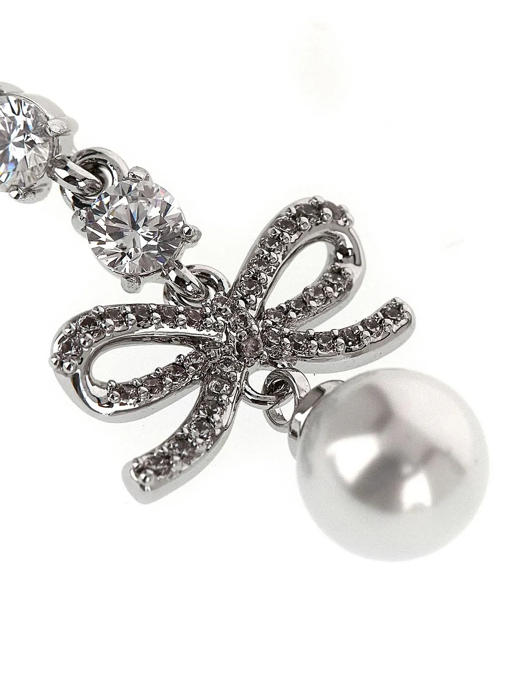 Bow Crystal Drop Earrings