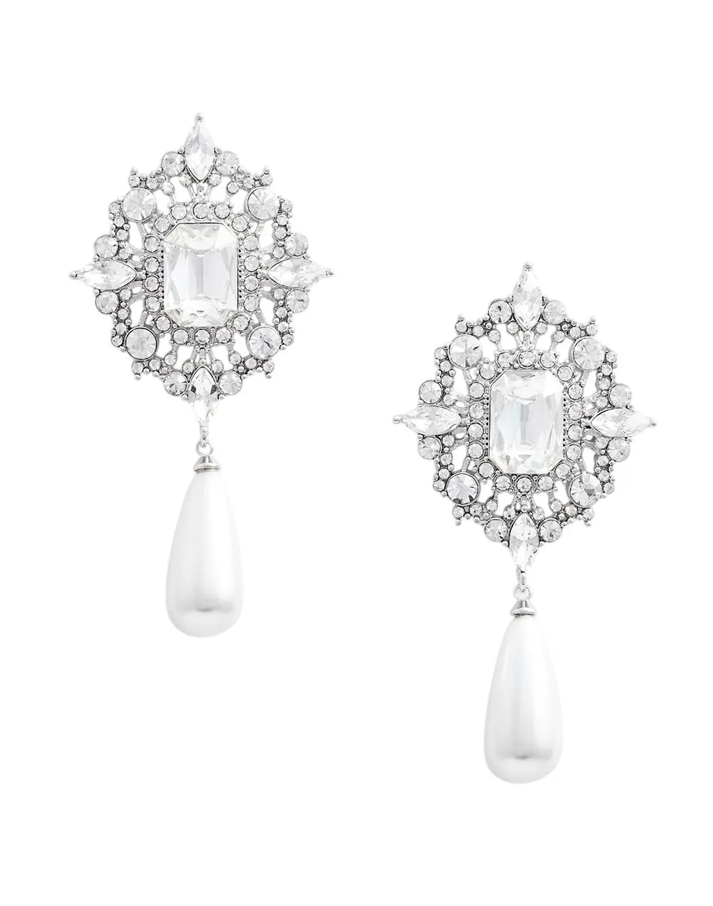 Self-Portrait Embellished Droplet Earrings