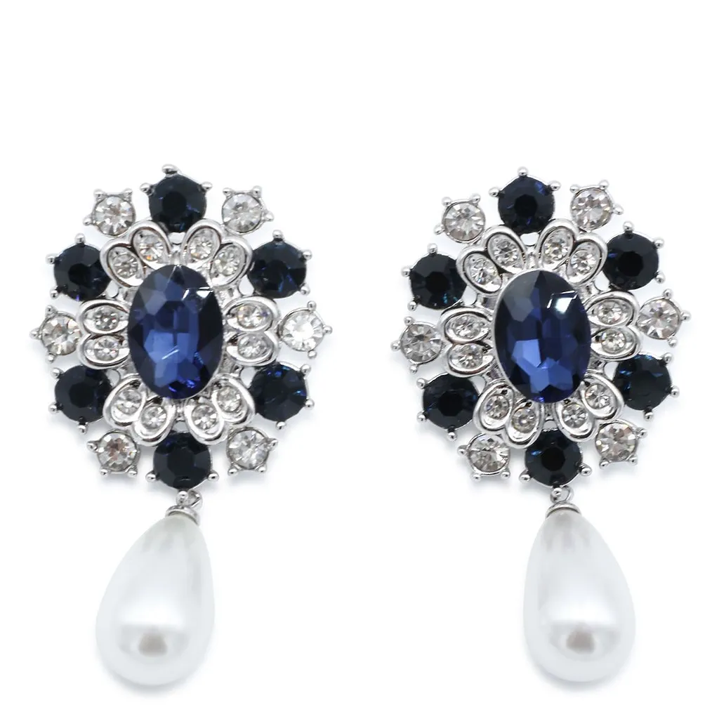 Self-Portrait Embellished Droplet Earrings