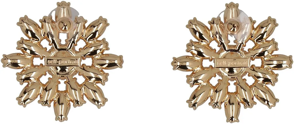 Self-Portrait Embellished Flower Earrings