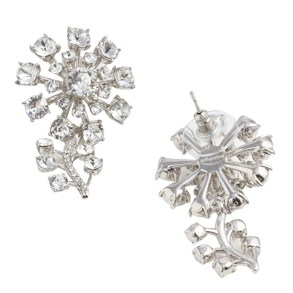 Self-Portrait Floral Crystal Earrings