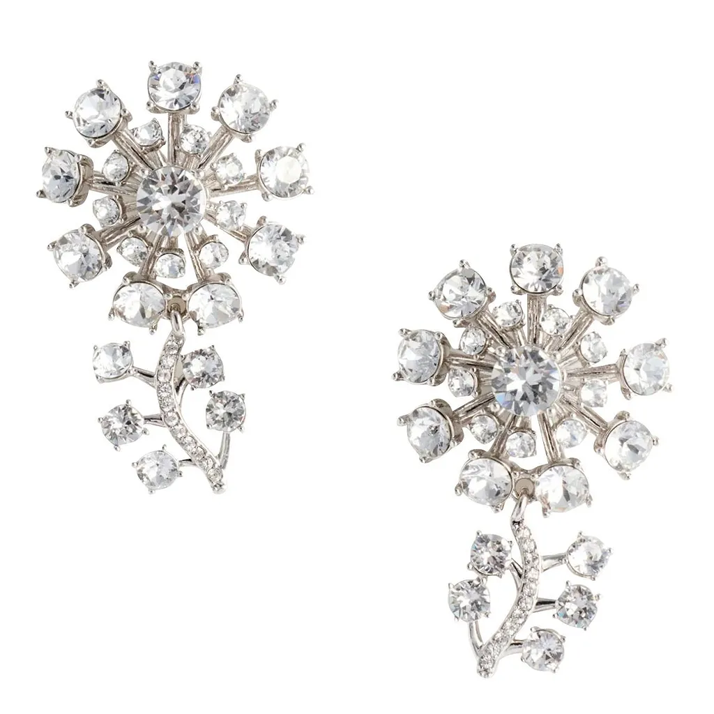 Self-Portrait Floral Crystal Earrings