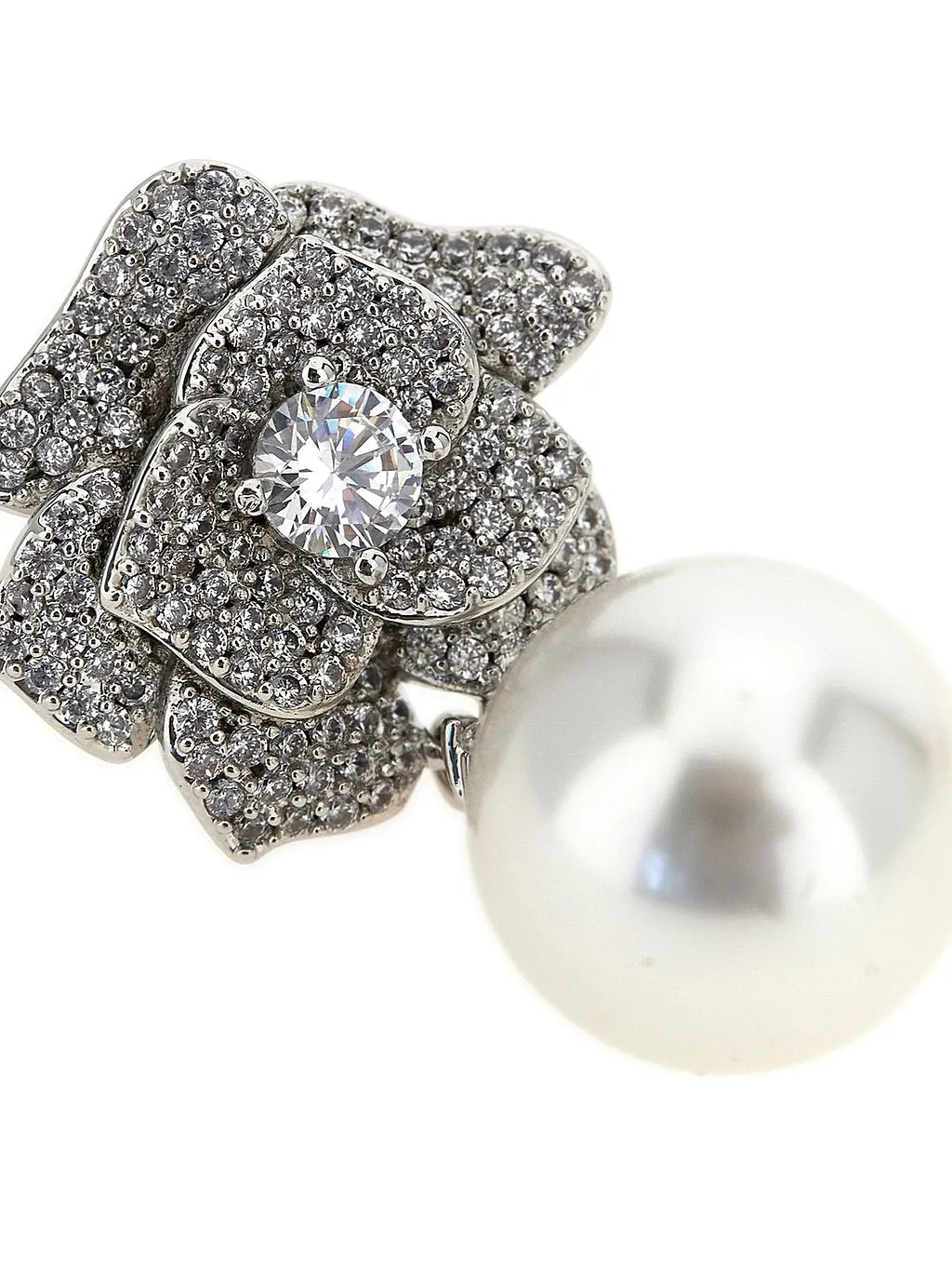 Self-Portrait Mini Crystal Flower Pearl Earrings