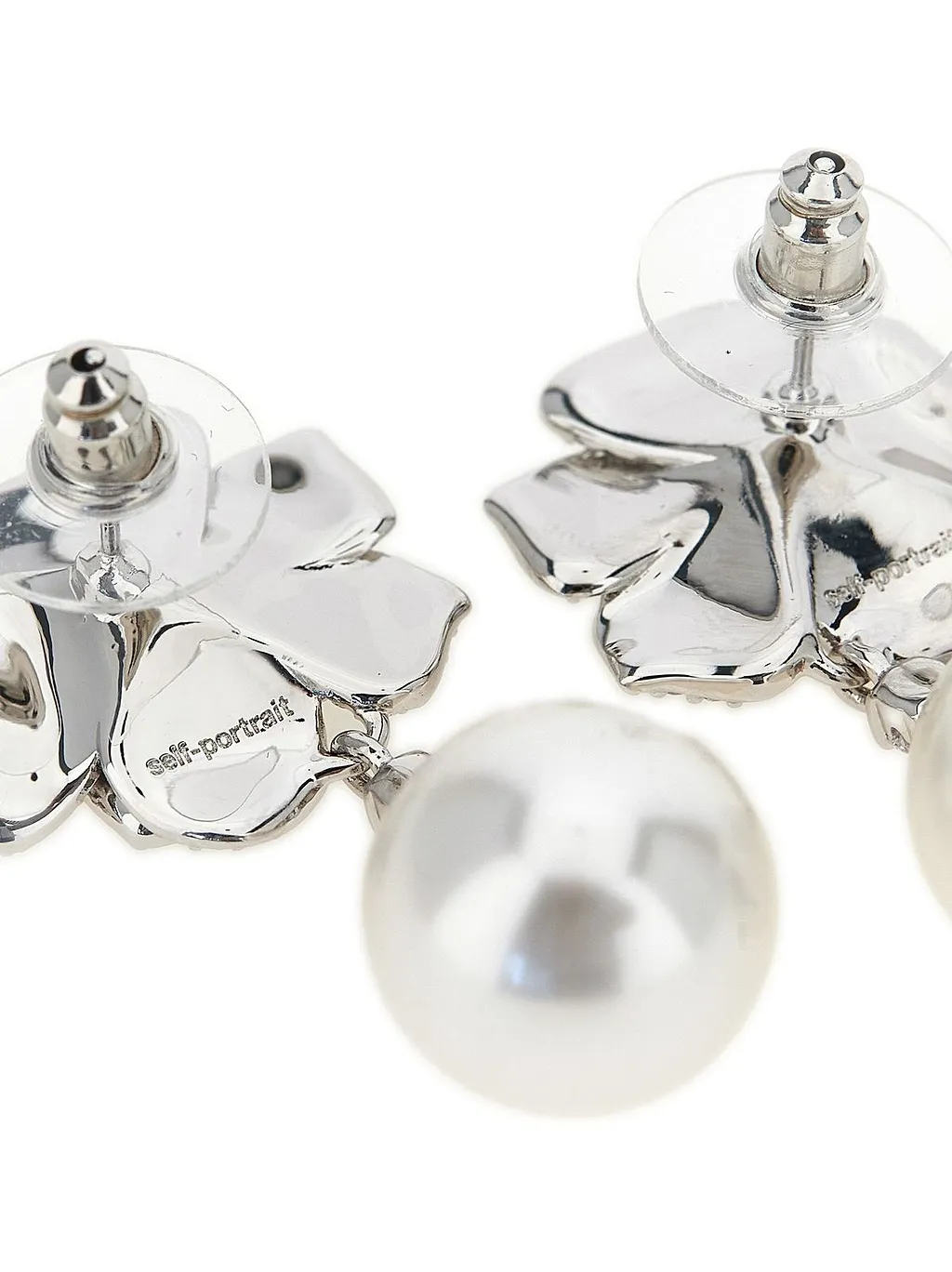 Self-Portrait Mini Crystal Flower Pearl Earrings
