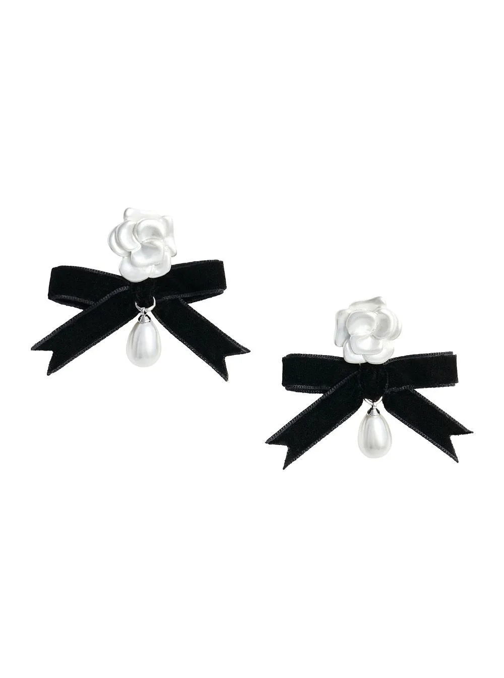 Self-Portrait Pearl Bow Drop Earrings