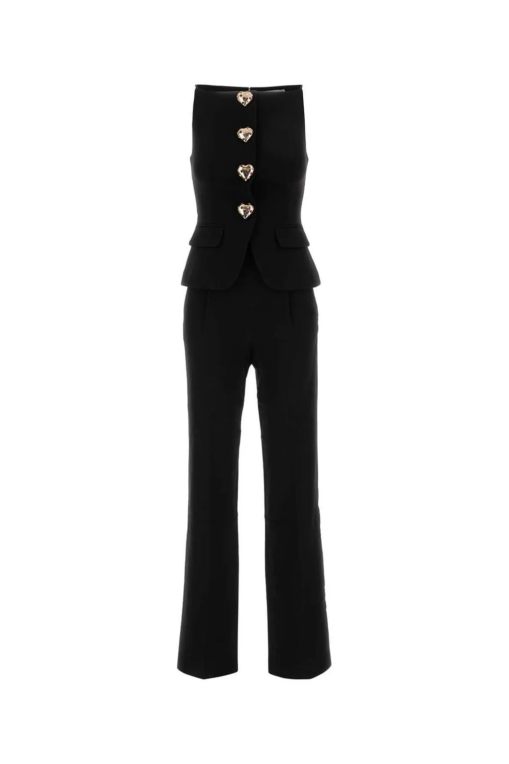 Self-Portrait Sleeveless Crepe Jumpsuit