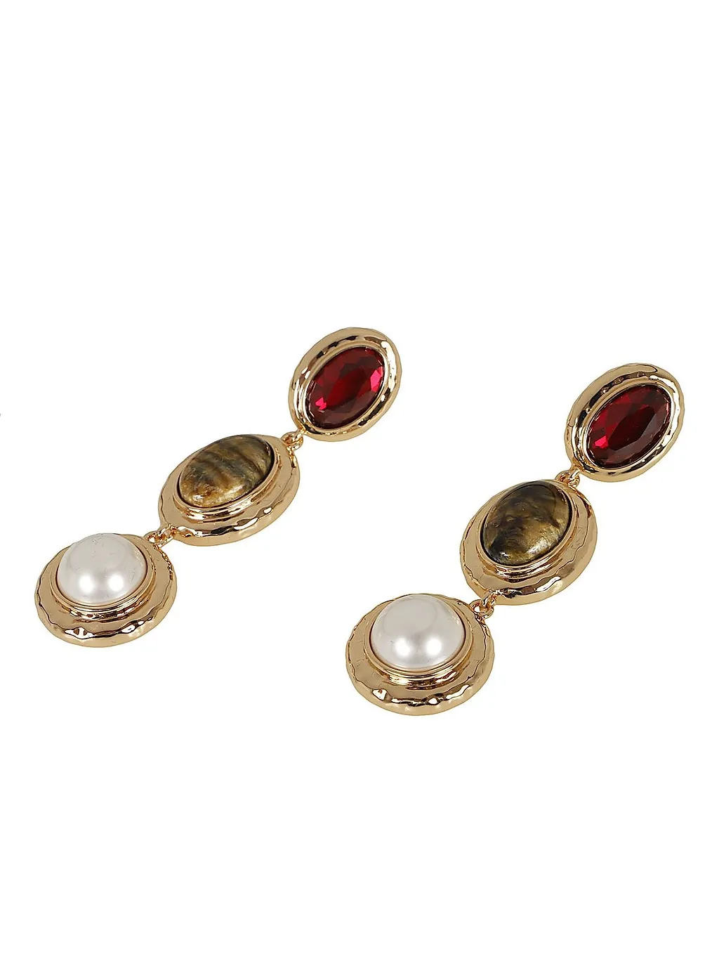 Self-Portrait Three-Tiered Drop Earrings