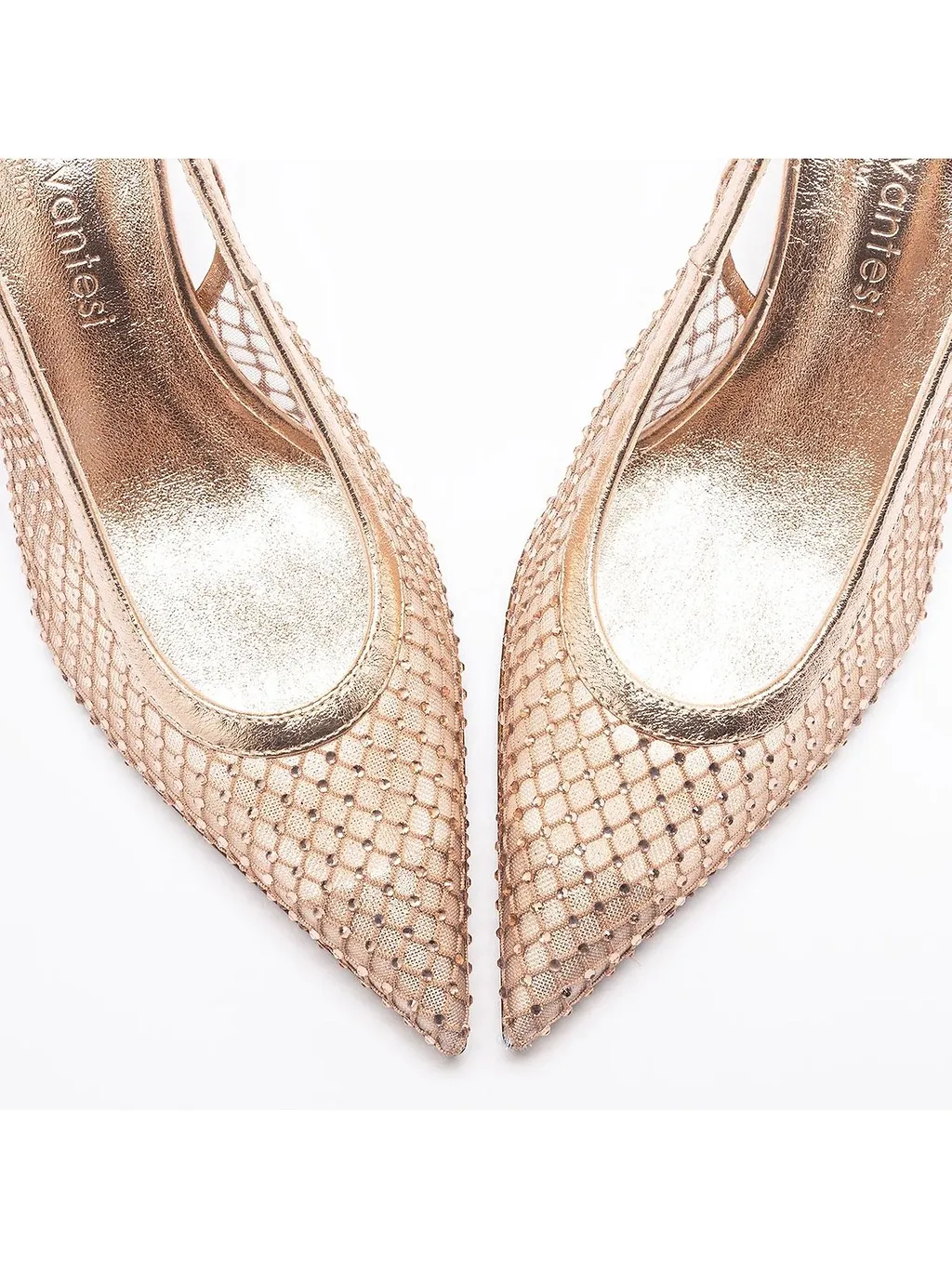 Sergio Levantesi Greta Mesh Slingback Heeled Pumps