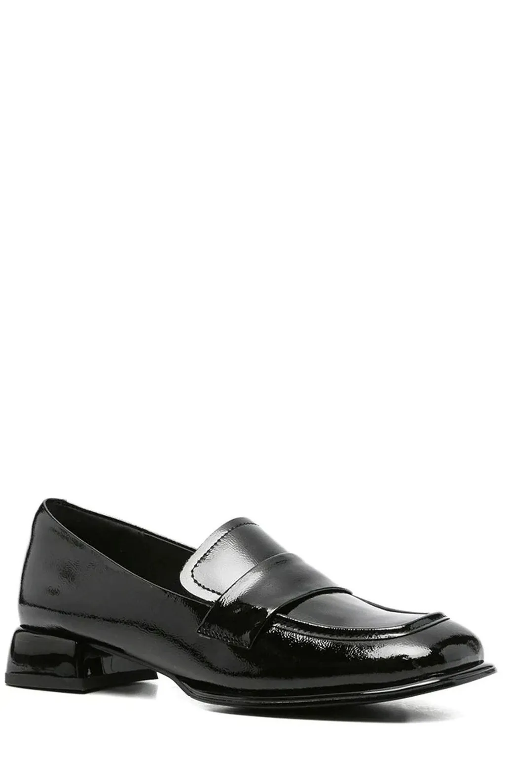 Sergio Moretti Patent Block Heel Loafers