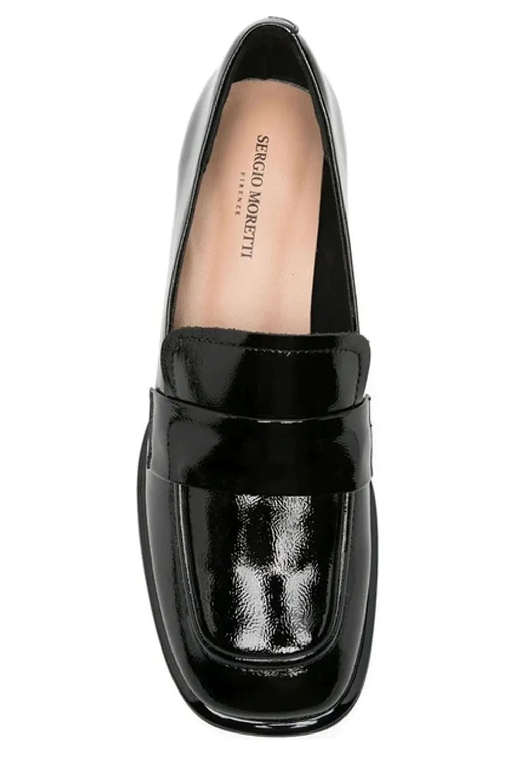 Sergio Moretti Patent Block Heel Loafers