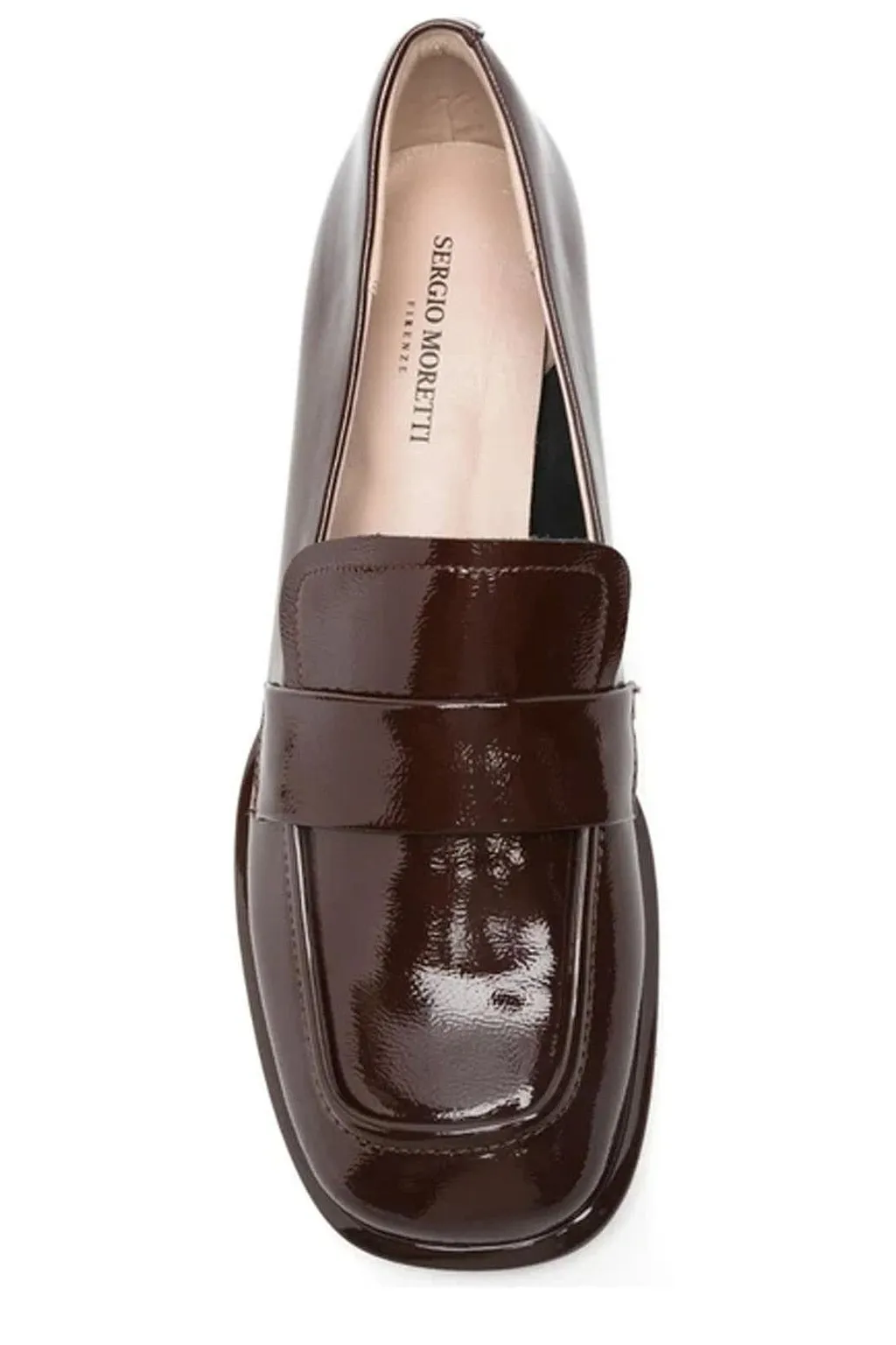 Sergio Moretti Patent Block Heel Loafers