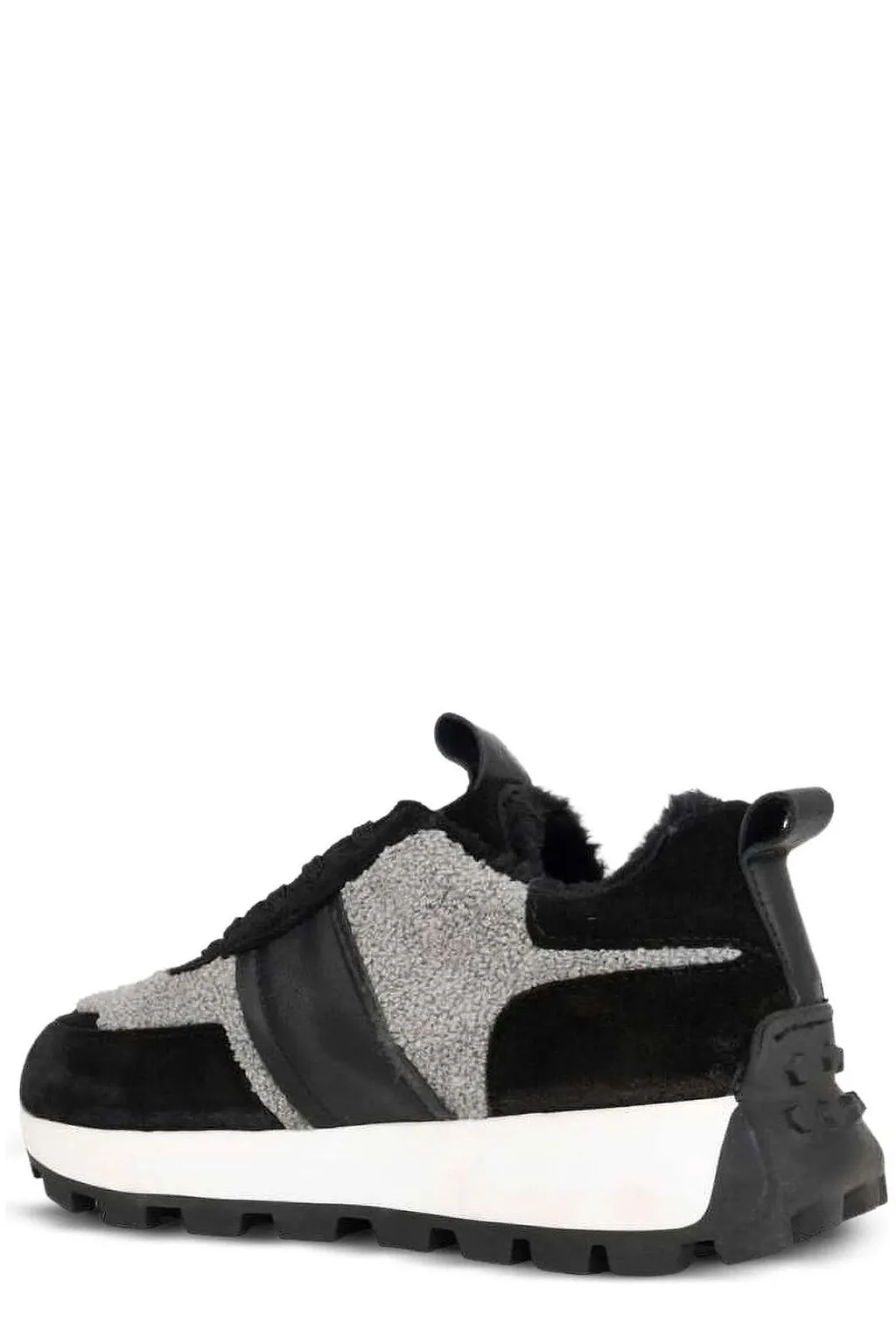 Sergio Moretti Shearling-Trim Low-Top Sneakers