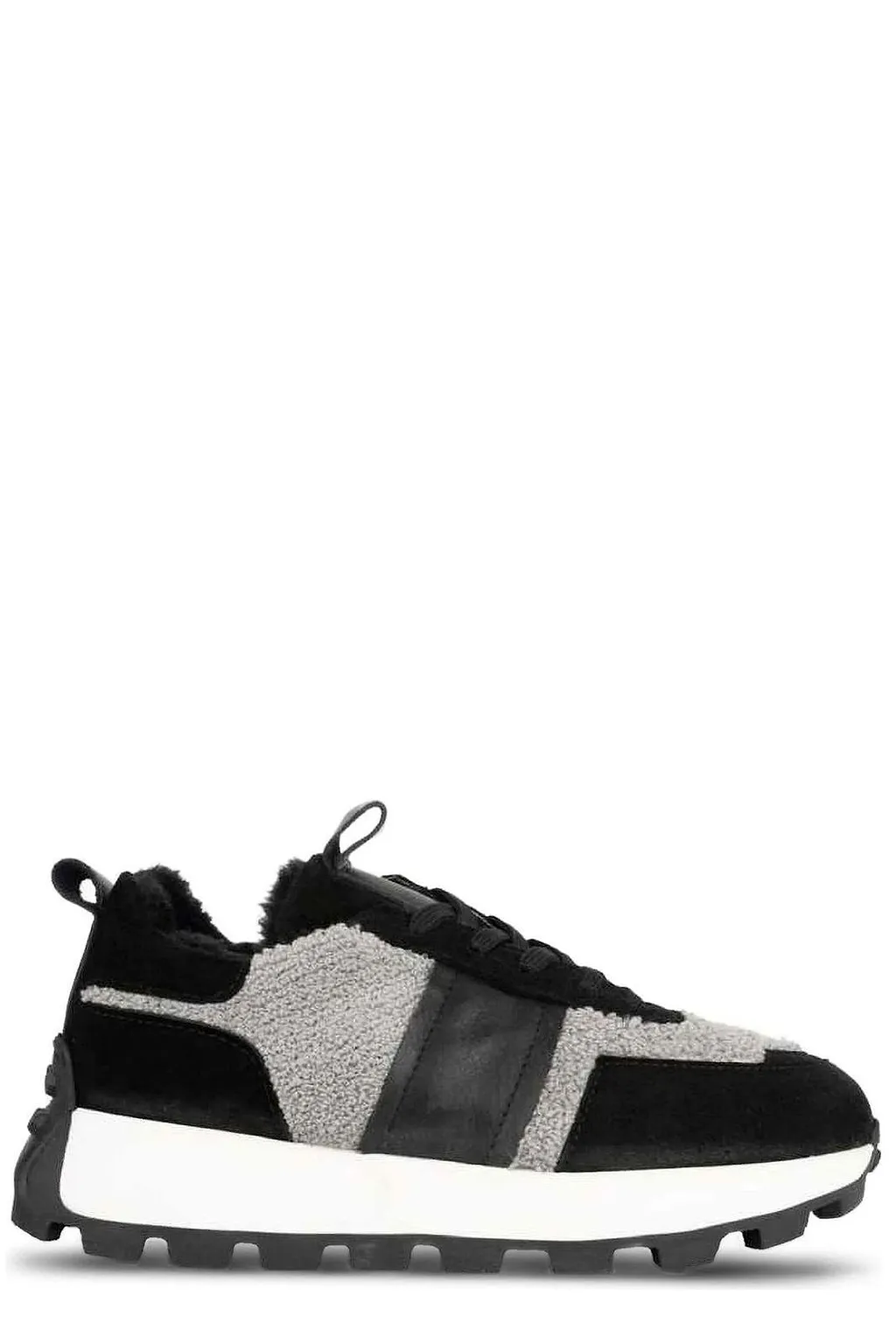 Sergio Moretti Shearling-Trim Low-Top Sneakers